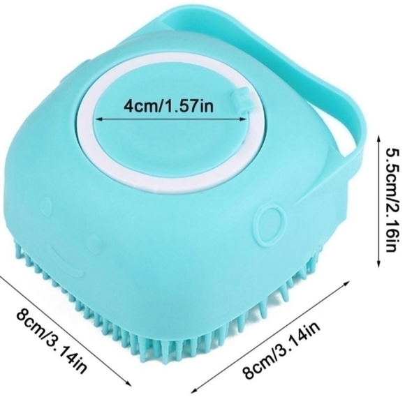New-silicone Pet/Baby Shower Shampoo Dispenser-Aqua-Grooming Brush For Dogs - Picture 3 of 3